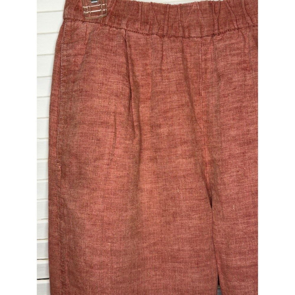 Eileen Fisher Puckered Organic Linen Stripe Lantern Pants Size SP Lagenlook - Picture 2 of 15